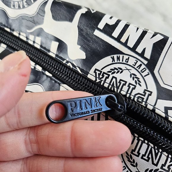 Victoria's Secret PINK Black &White PINK LOGO Cosmetic Case - Picture 5 of 10